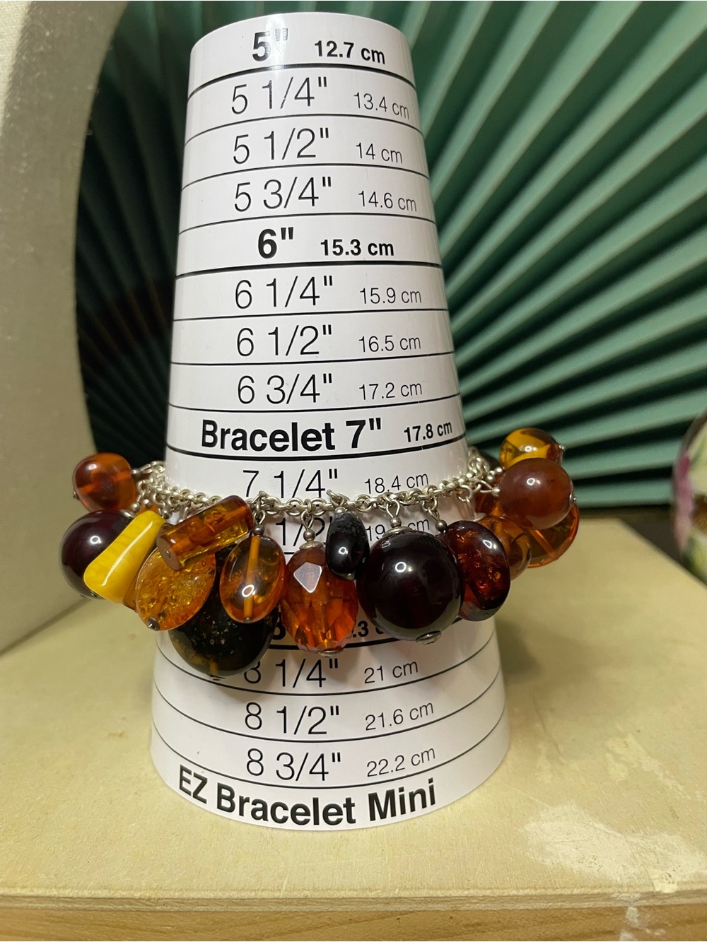 Amber and Bakelite Beaded Charm Bracelet